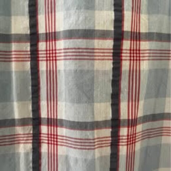 Men's XL Short Sleeve Casual Plaid Button Up Shirt Red  Blue And White - Picture 3 of 4